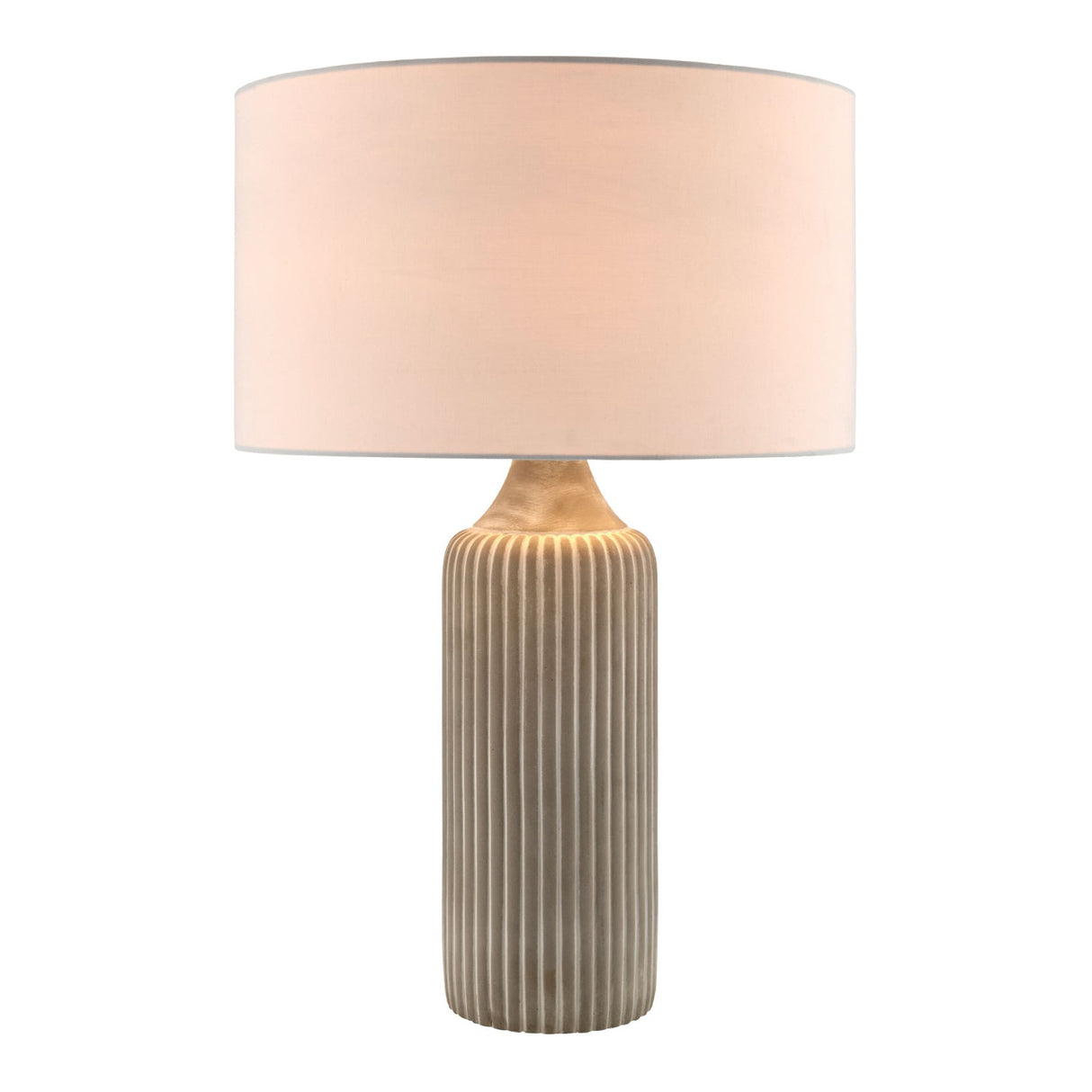 Modern European furniture - Reeded Gray Concrete Table Lamp - www.oroa.com