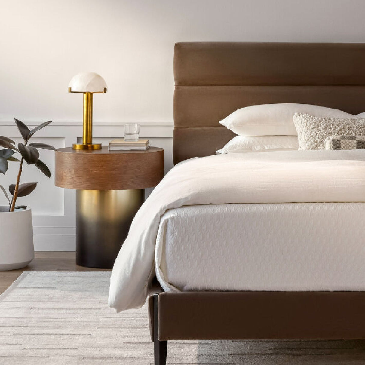 Modern European furniture - White Stone Dome Table Lamp - www.oroa.com
