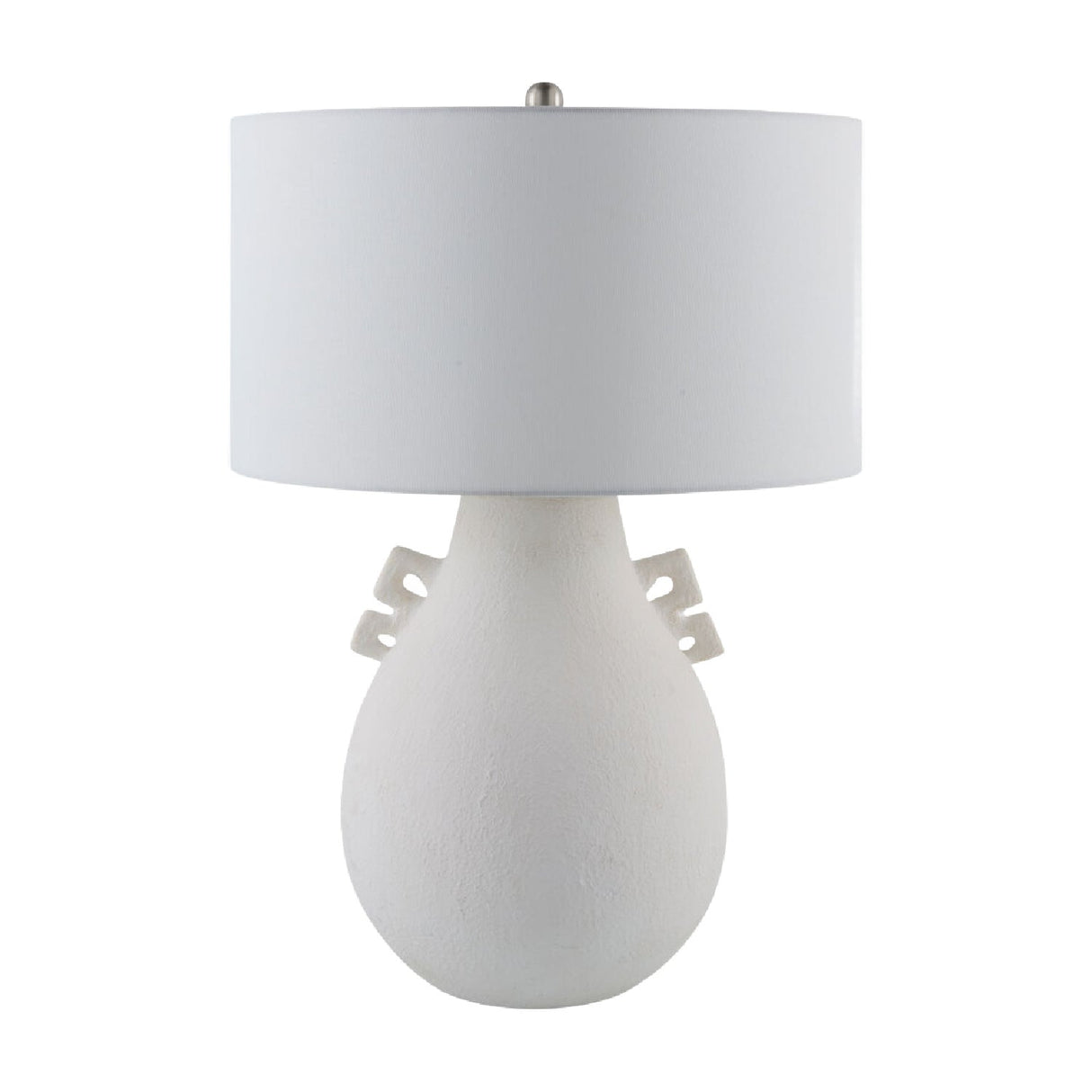 Modern European furniture - Glazed White Ceramic Table Lamp - www.oroa.com