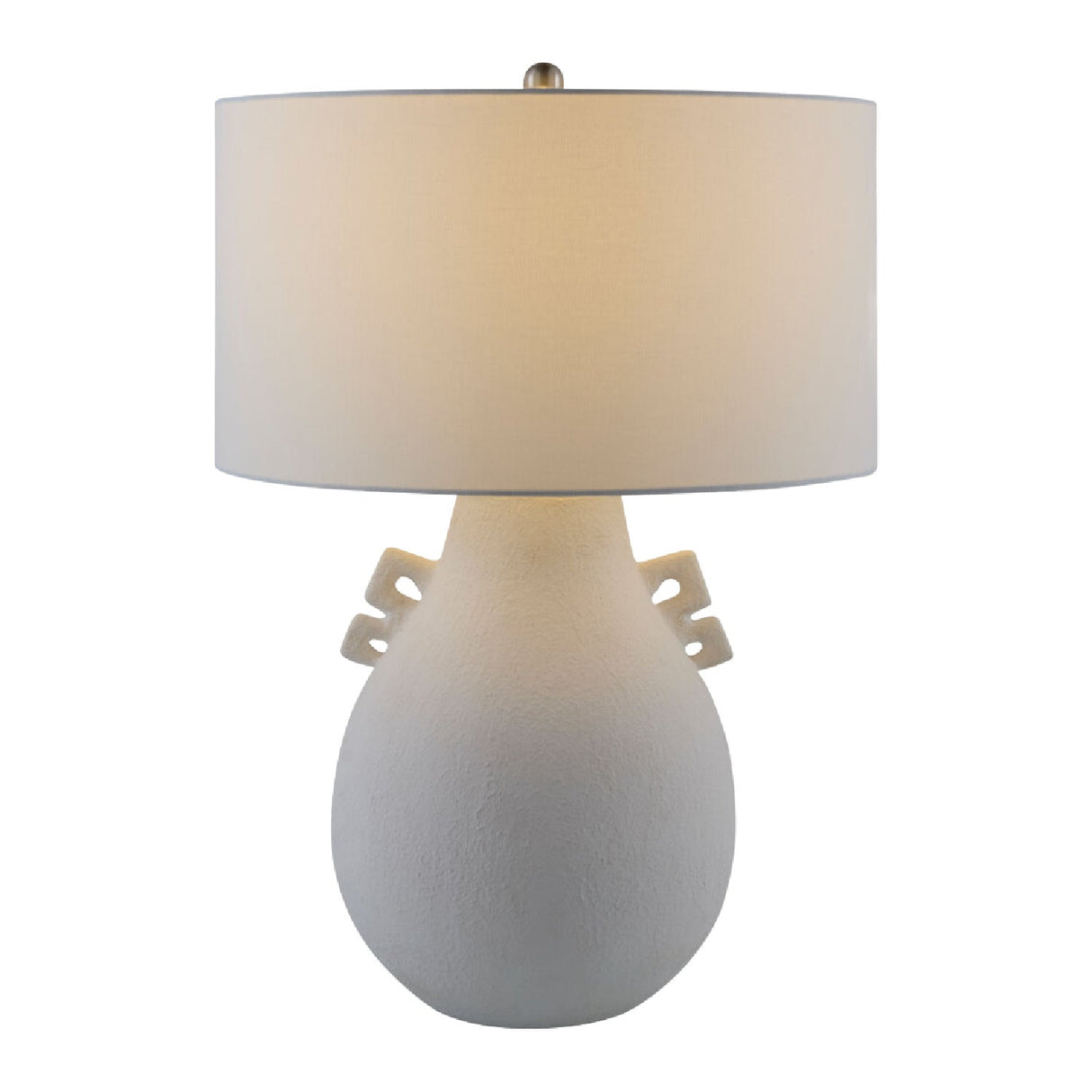 Modern European furniture - Glazed White Ceramic Table Lamp - www.oroa.com