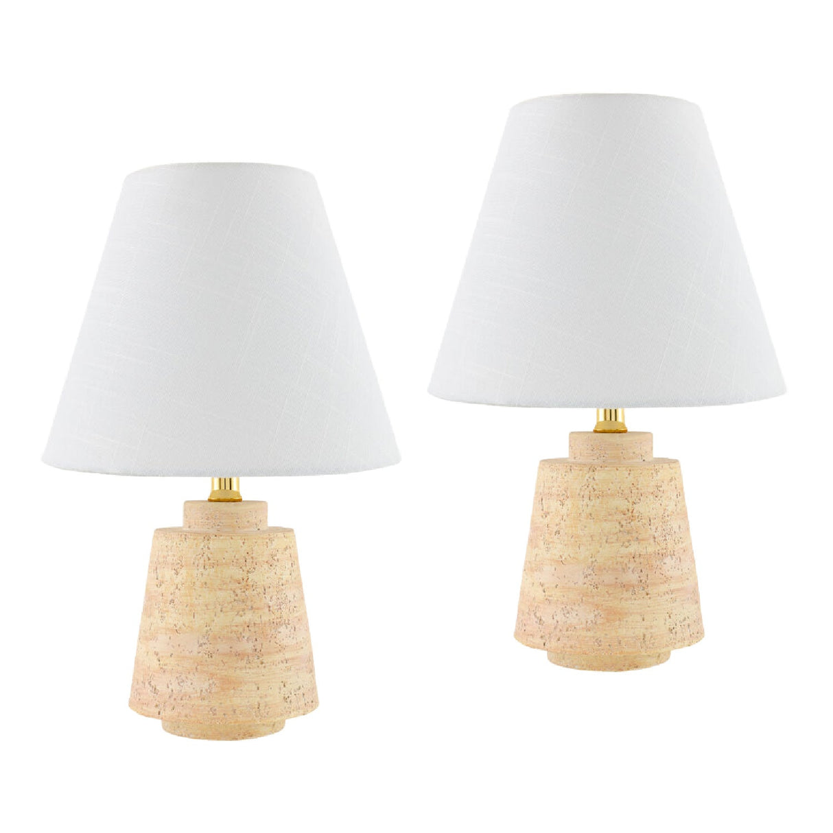 Modern European furniture - White Shade Accent Table Lamps (2) - www.oroa.com
