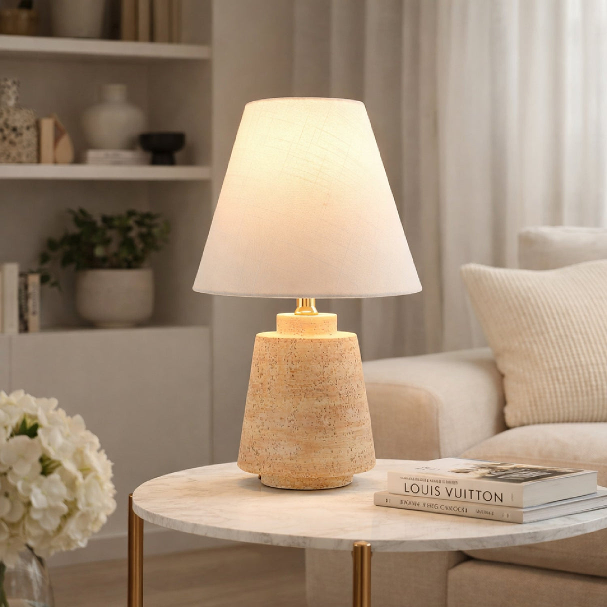 Modern European furniture - White Shade Accent Table Lamps (2) - www.oroa.com