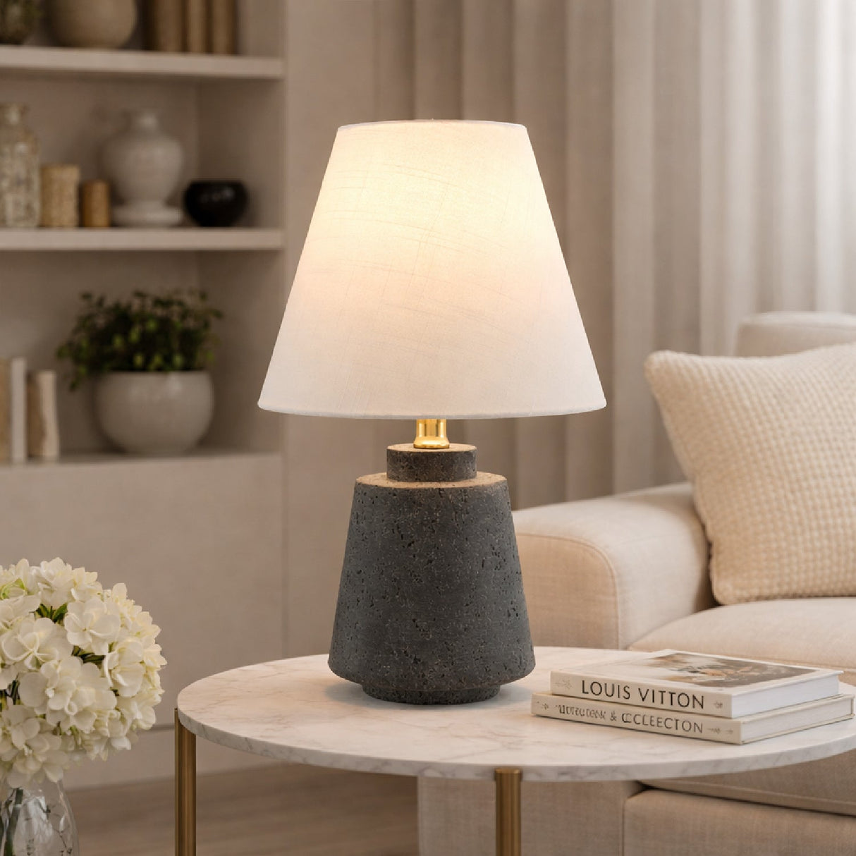Modern European furniture - White Shade Accent Table Lamps (2) - www.oroa.com