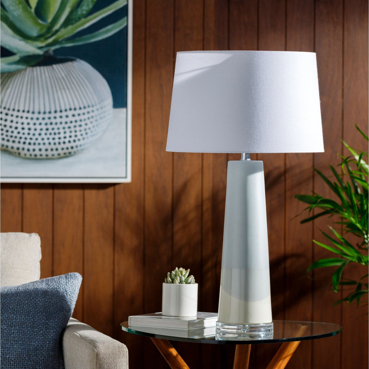 Modern European furniture - Pale Blue Ceramic Table Lamp - www.oroa.com
