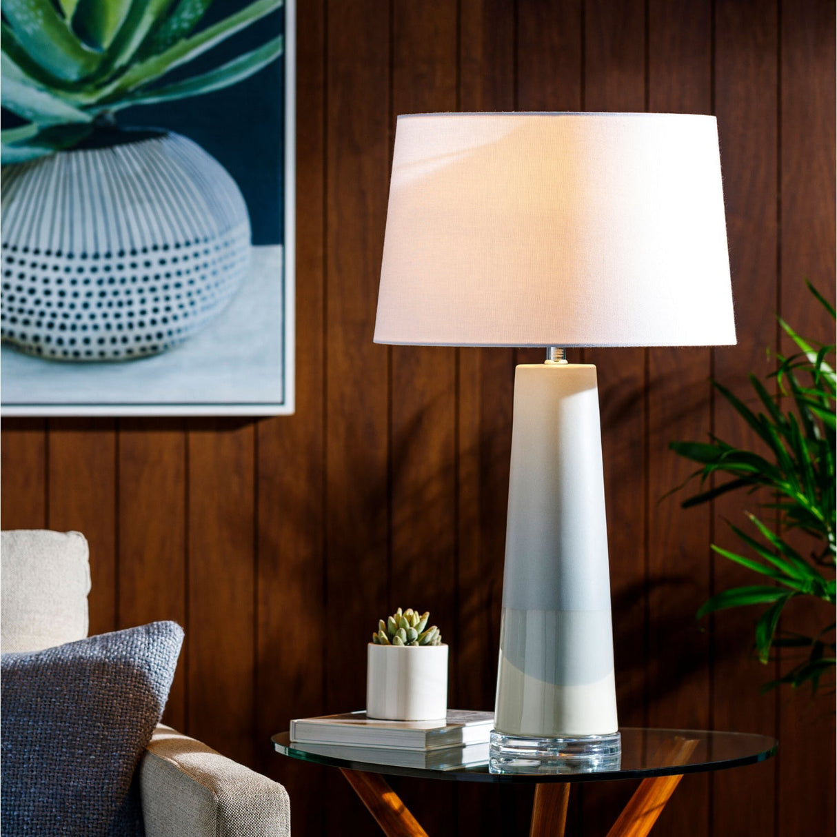 Modern European furniture - Pale Blue Ceramic Table Lamp - www.oroa.com