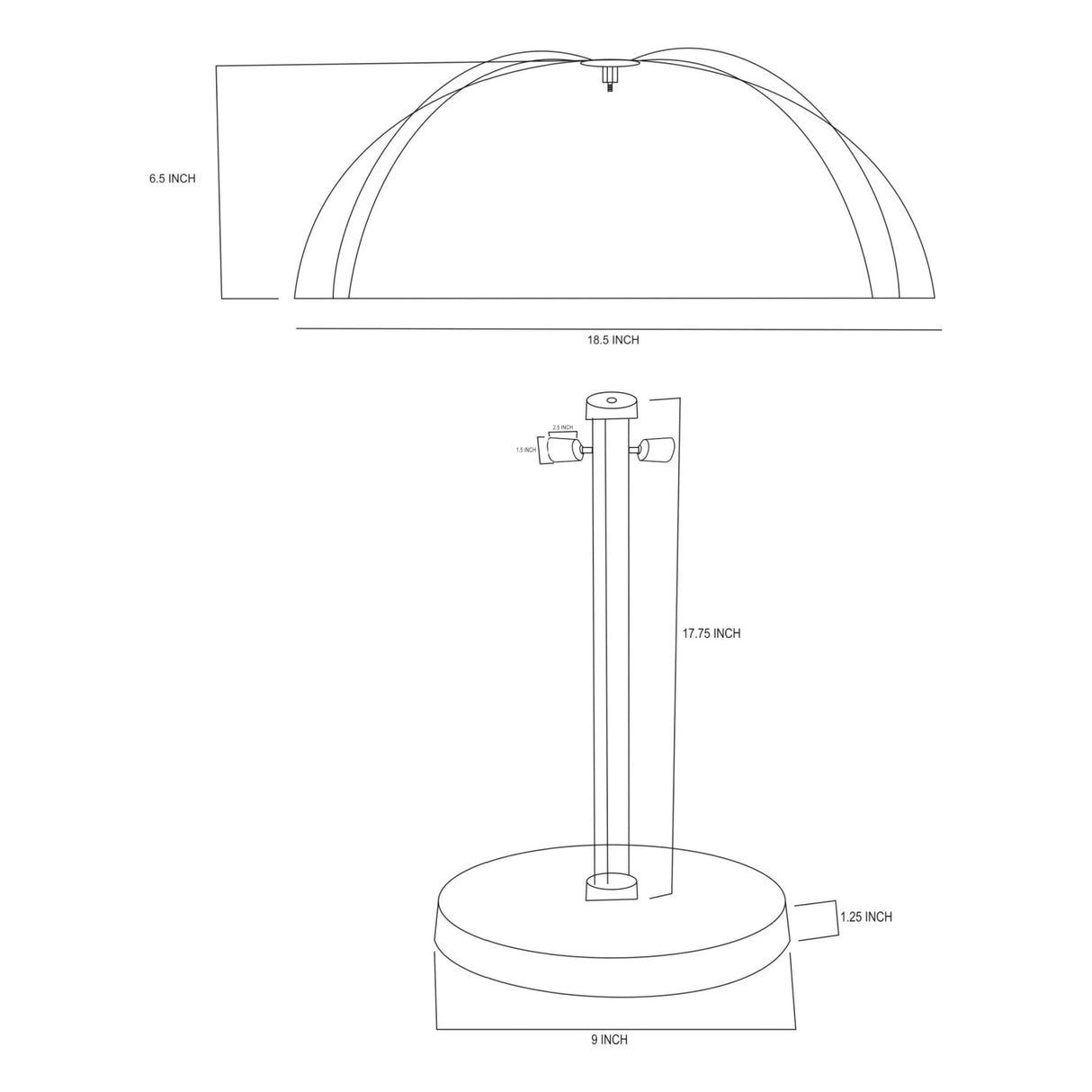 Modern European furniture - Black Metal Dome Table Lamp - www.oroa.com