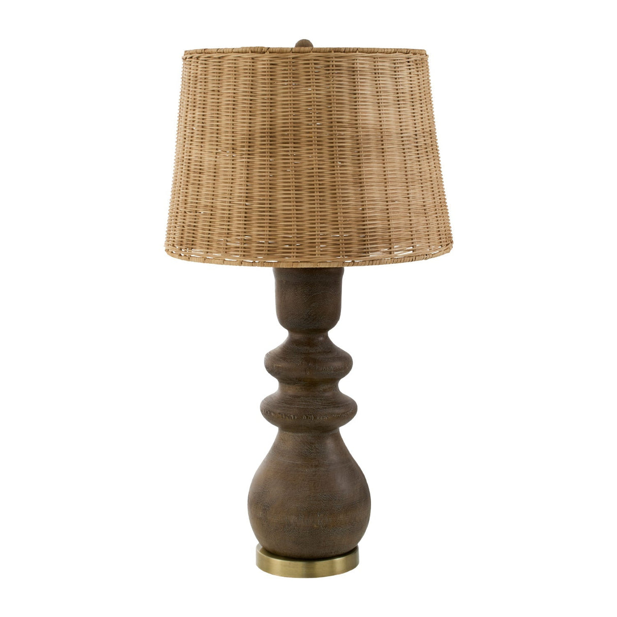 Modern European furniture - Rattan Brown Base Table Lamp - www.oroa.com