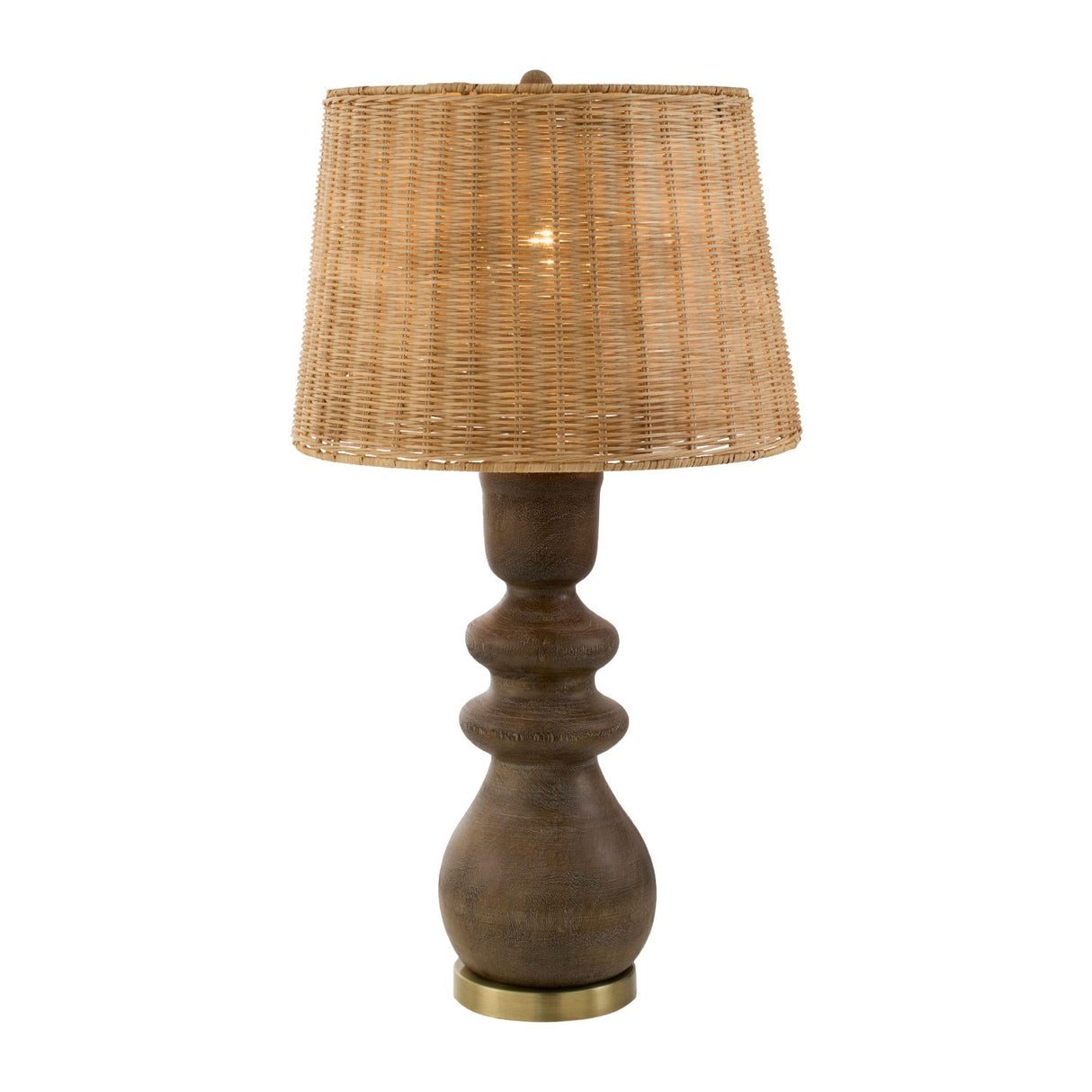 Modern European furniture - Rattan Brown Base Table Lamp - www.oroa.com