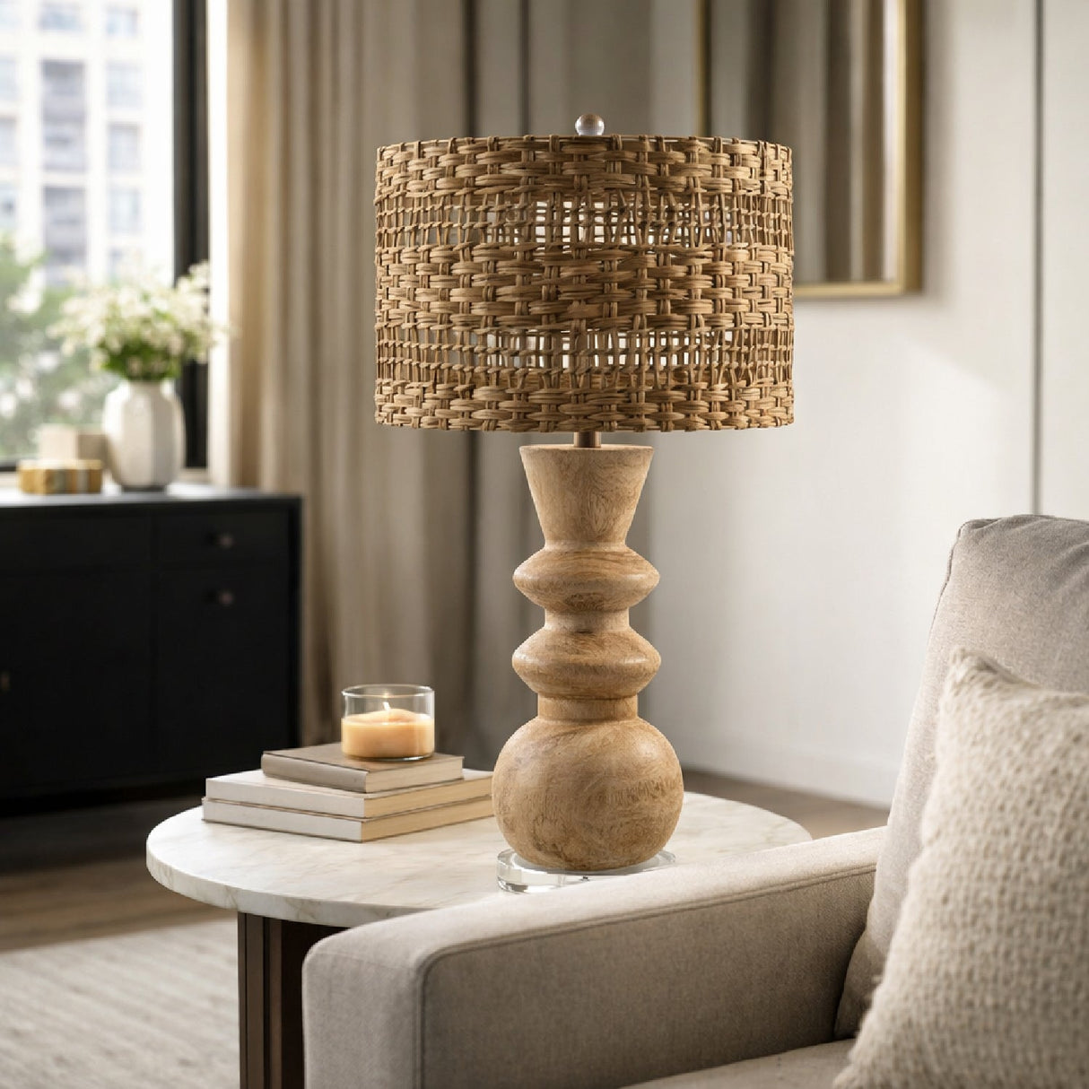 Modern European furniture - Braided Shade Accent Table Lamp - www.oroa.com