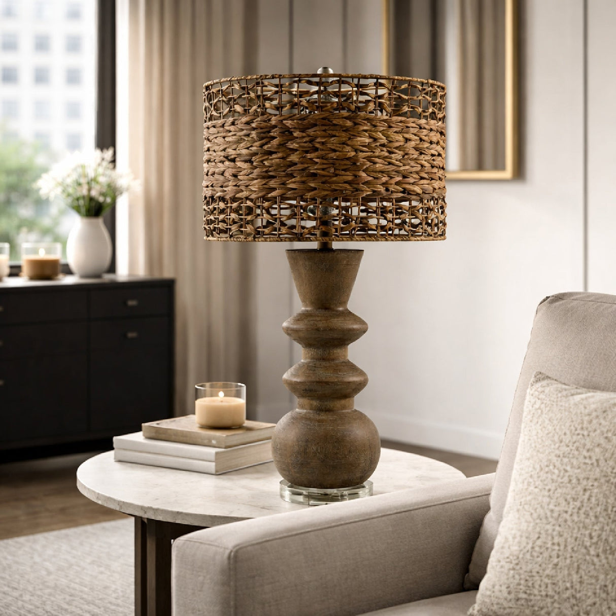 Modern European furniture - Braided Shade Accent Table Lamp - www.oroa.com