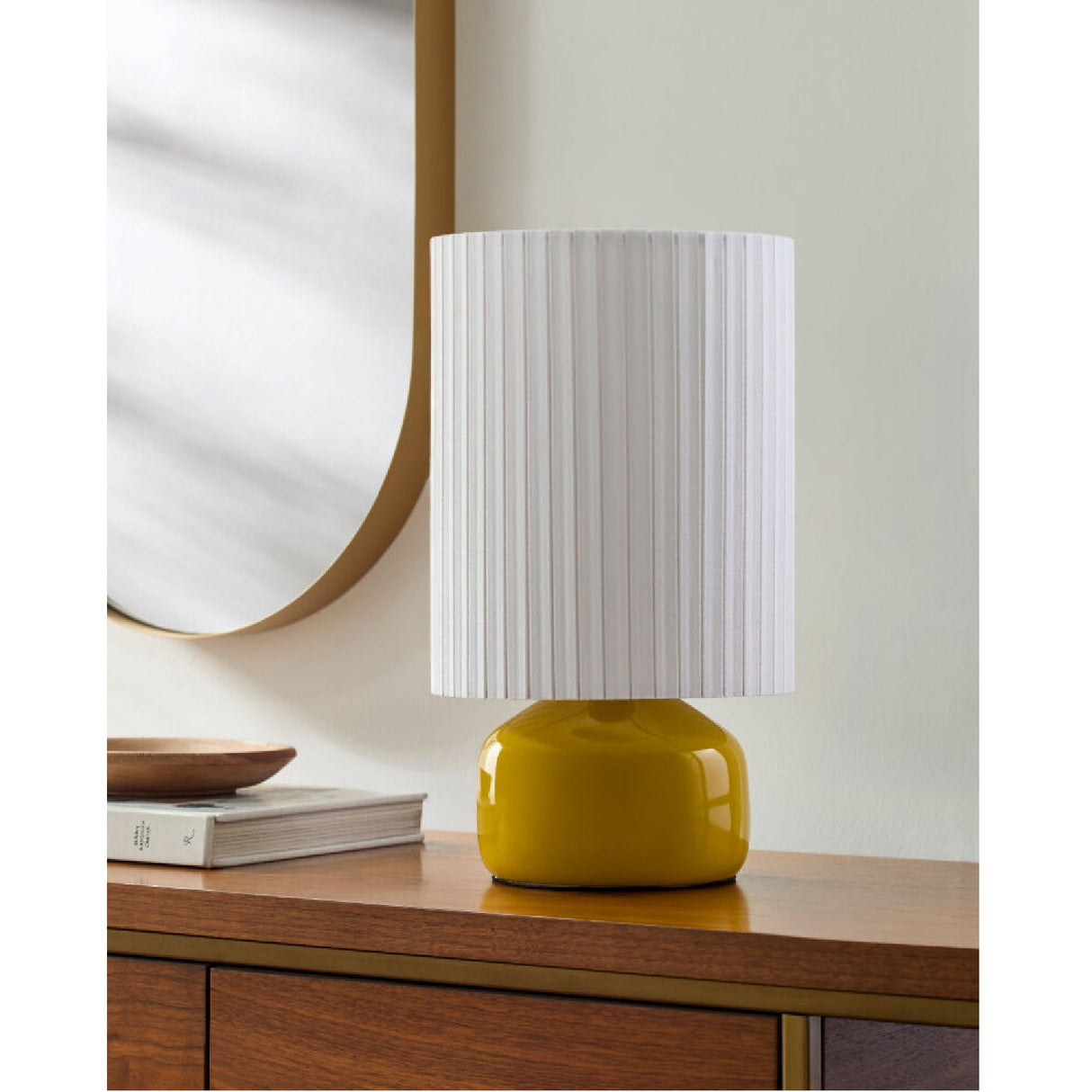 Modern European furniture - Reeded Linen Accent Table Lamp - www.oroa.com