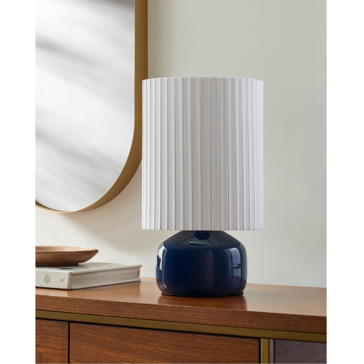 Modern European furniture - Reeded Linen Accent Table Lamp - www.oroa.com