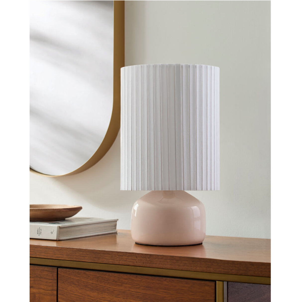 Modern European furniture - Reeded Linen Accent Table Lamp - www.oroa.com