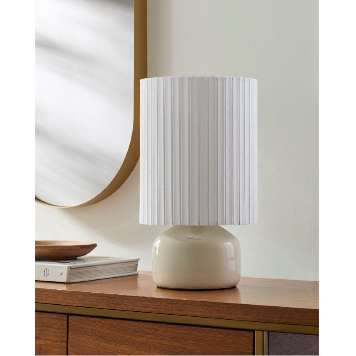 Modern European furniture - Reeded Linen Accent Table Lamp - www.oroa.com