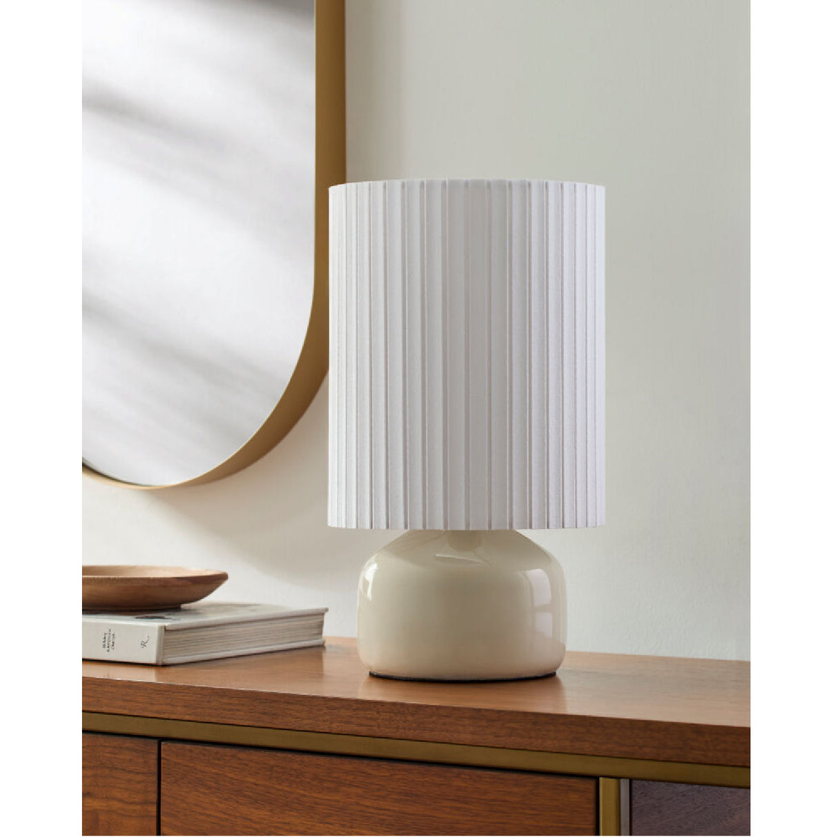Modern European furniture - Reeded Linen Accent Table Lamp - www.oroa.com