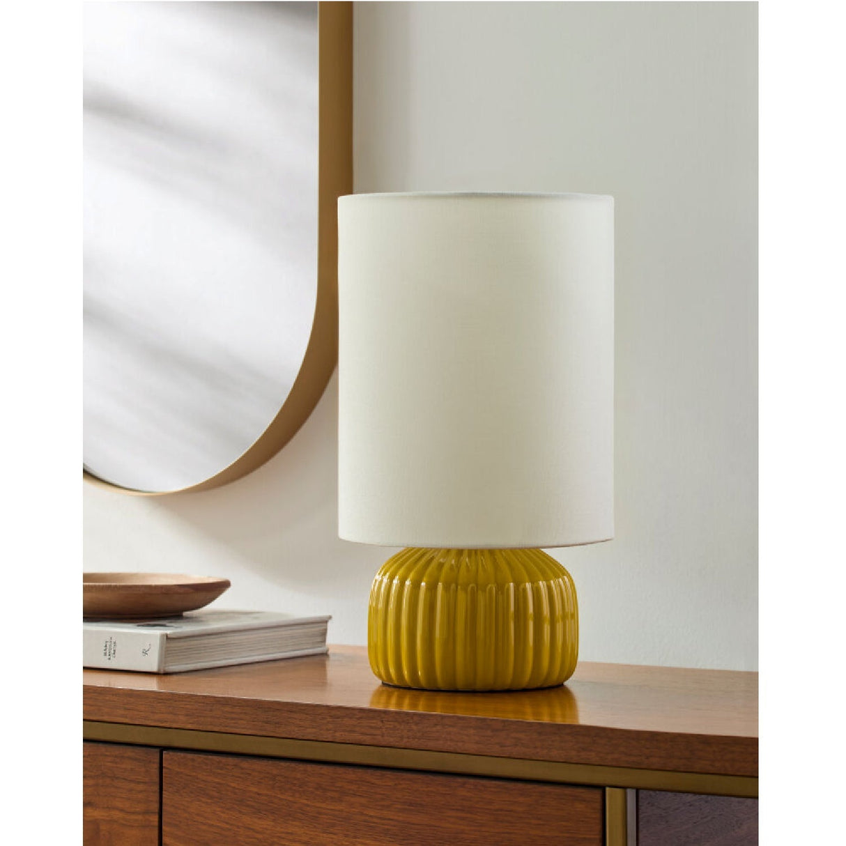 Modern European furniture - Fluted Ceramic Accent Table Lamp - www.oroa.com