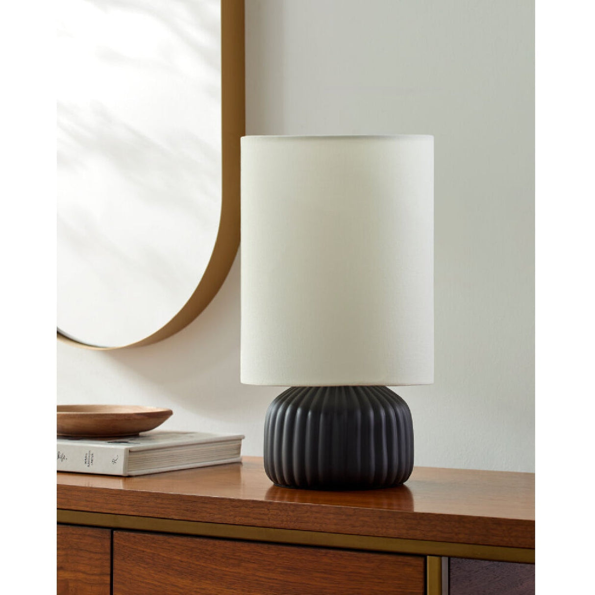 Modern European furniture - Fluted Ceramic Accent Table Lamp - www.oroa.com