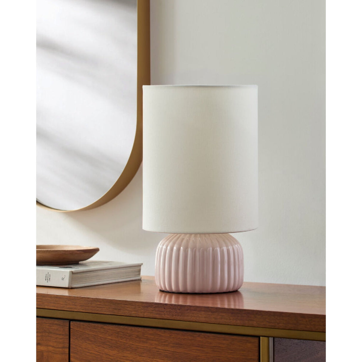 Modern European furniture - Fluted Ceramic Accent Table Lamp - www.oroa.com