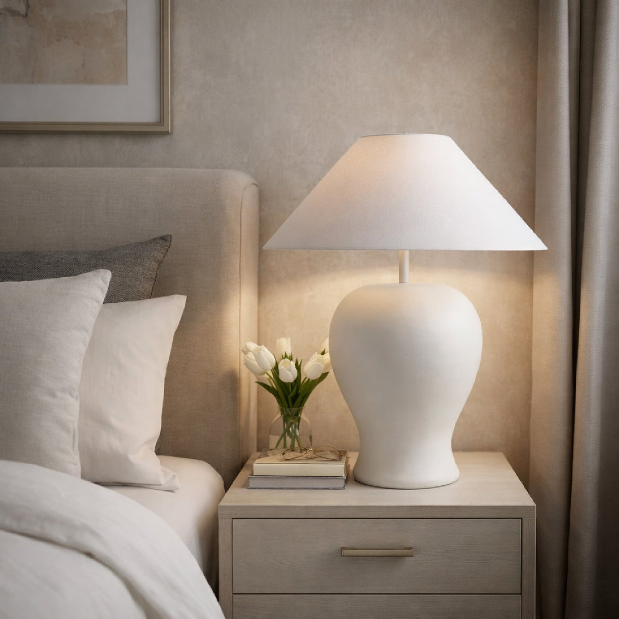 Modern European furniture - Ceramic Base Accent Table Lamp - www.oroa.com