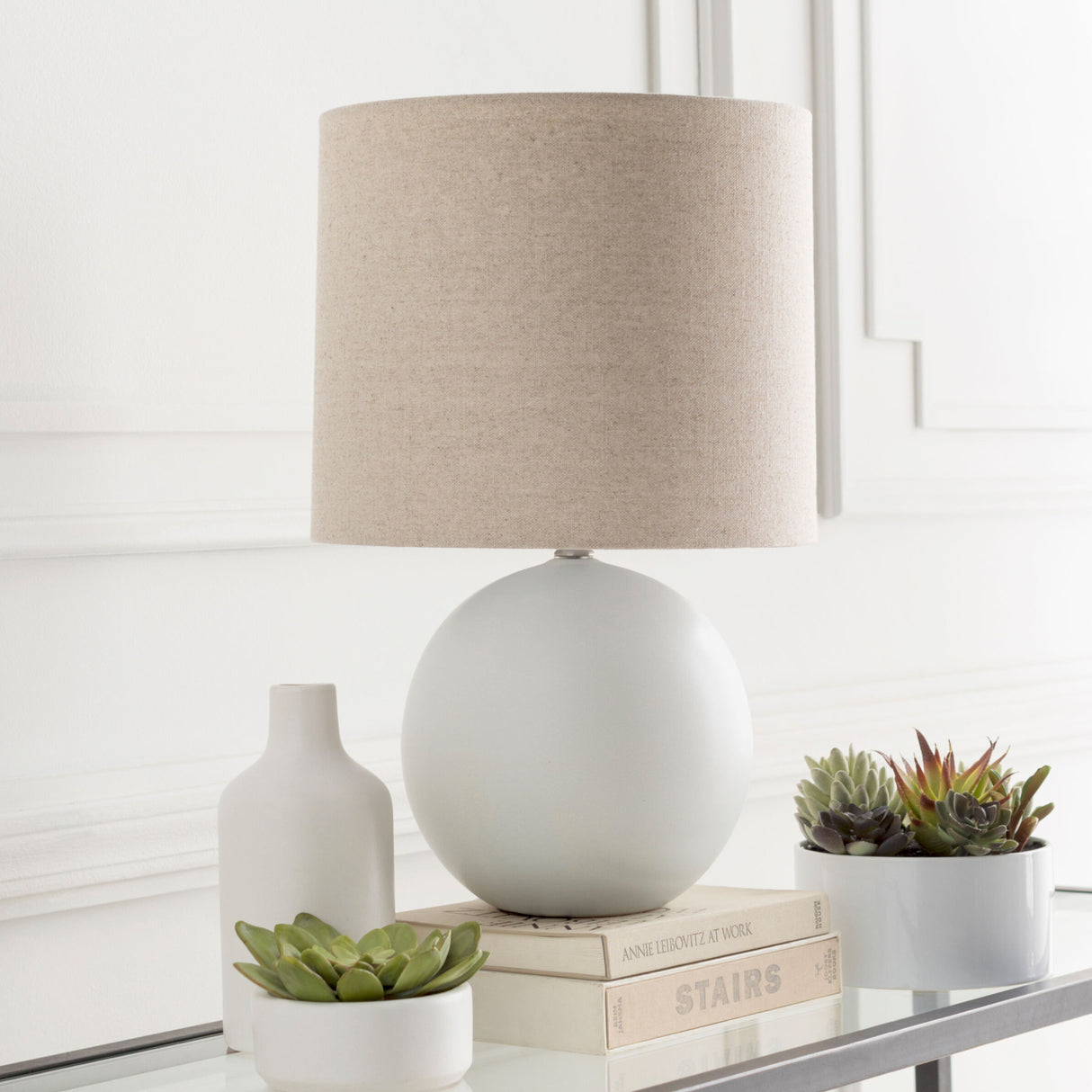 Modern European furniture - Gray Ceramic Sphere Table Lamp - www.oroa.com | Oroa.com