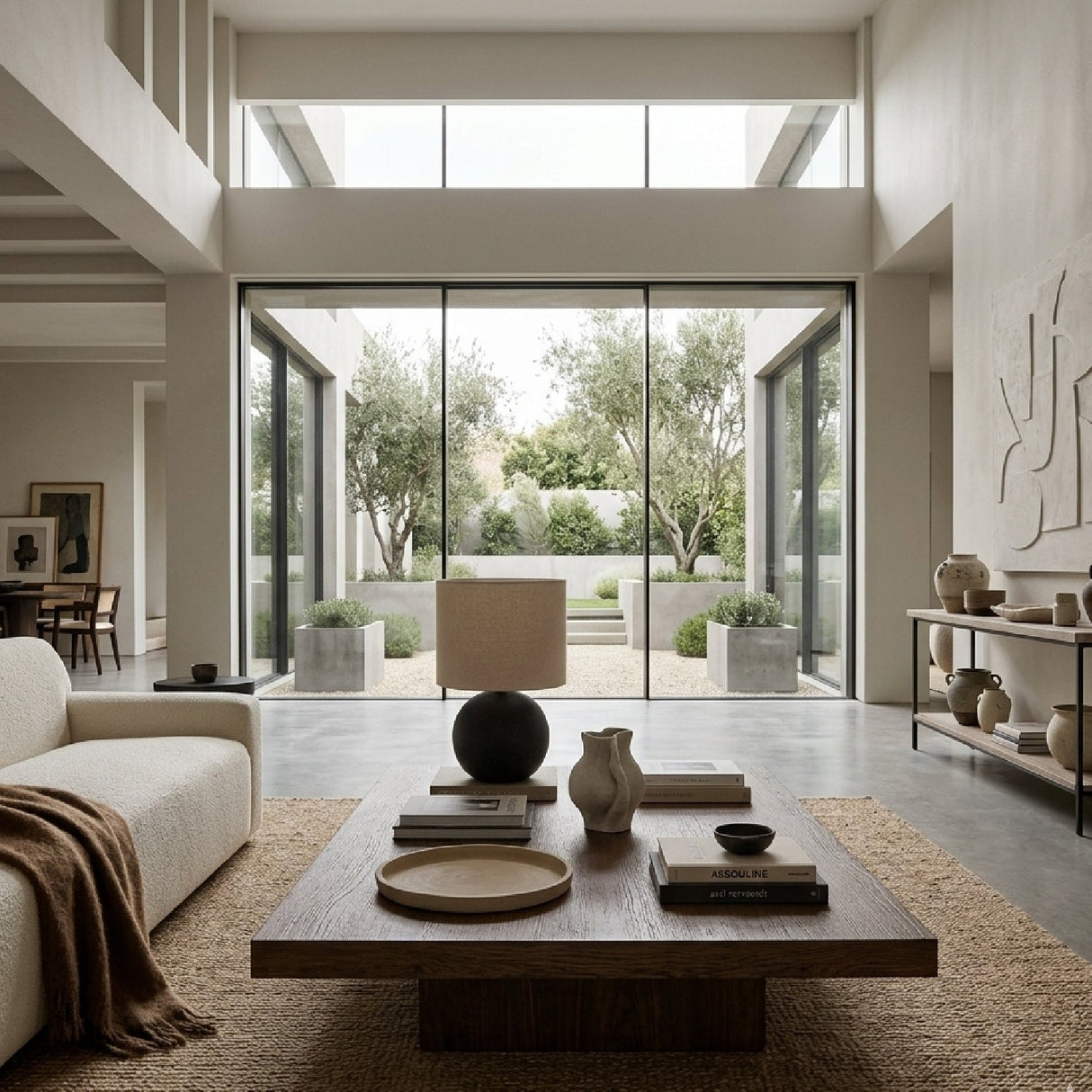 Modern European furniture - Round Glazed Ceramic Table Lamp - www.oroa.com