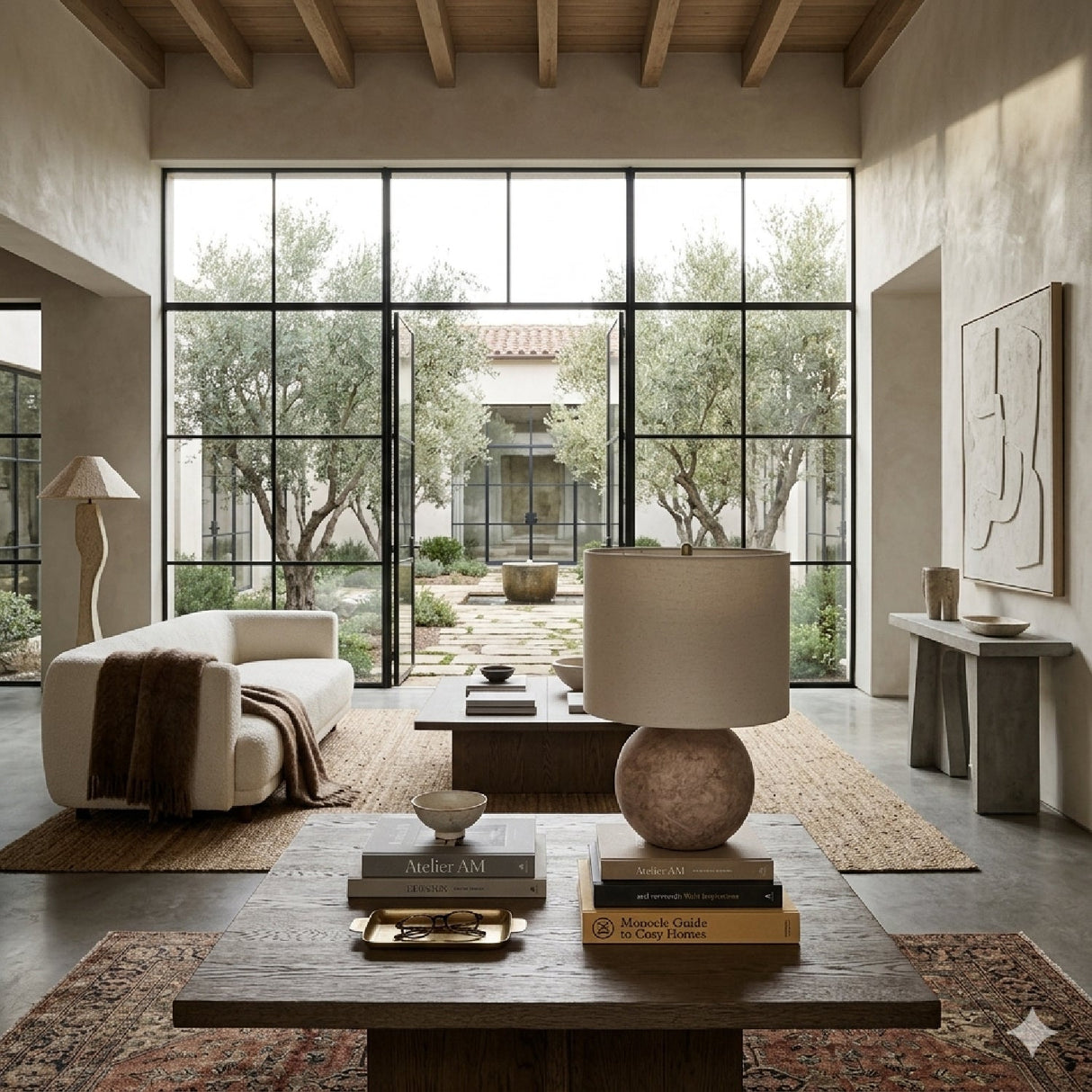 Modern European furniture - Round Glazed Ceramic Table Lamp - www.oroa.com