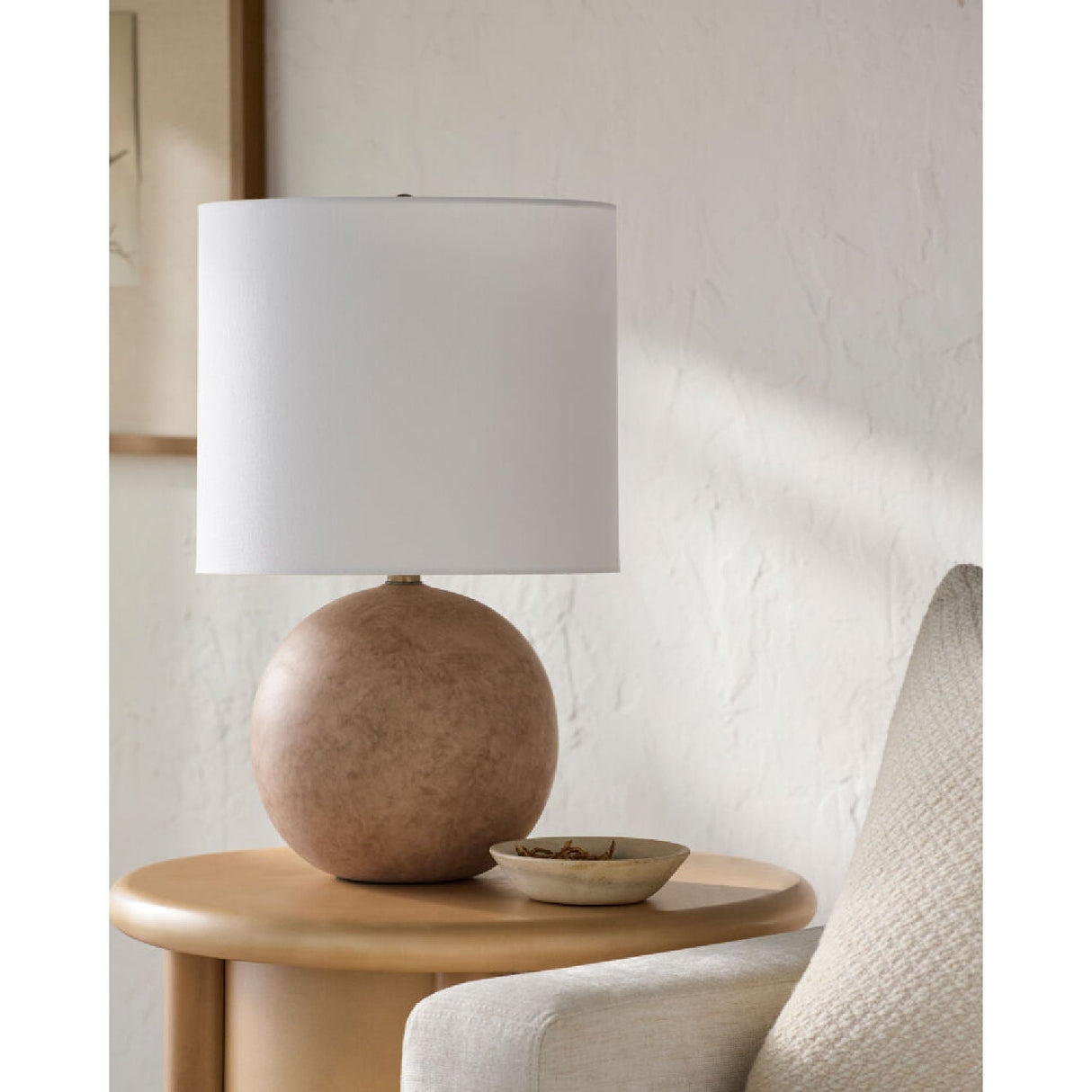 Modern European furniture - Round Glazed Ceramic Table Lamp - www.oroa.com