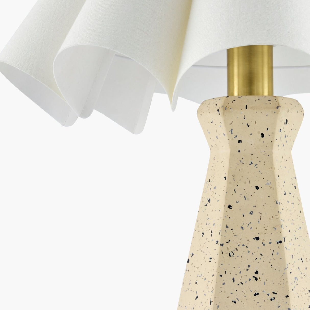 Modern European furniture - Scalloped White Cotton Table Lamp - www.oroa.com