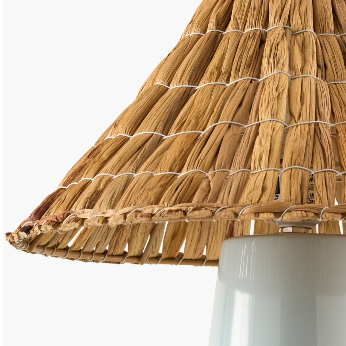 Modern European furniture - Seagrass Shade Ceramic Table Lamp - www.oroa.com
