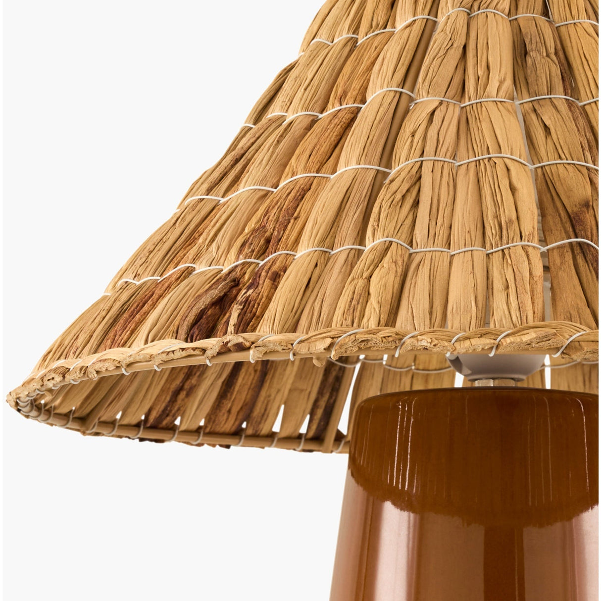 Modern European furniture - Seagrass Shade Ceramic Table Lamp - www.oroa.com