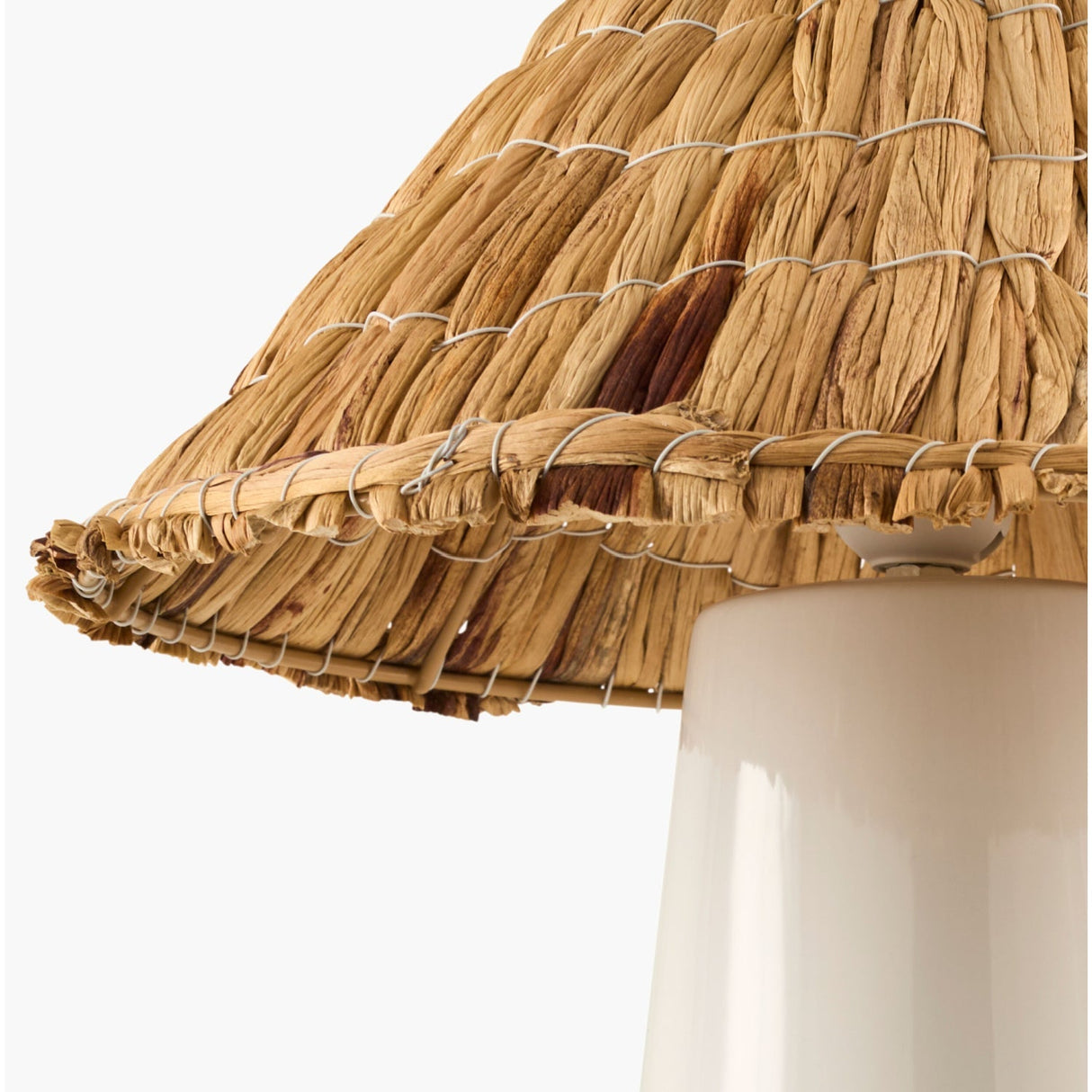 Modern European furniture - Seagrass Shade Ceramic Table Lamp - www.oroa.com