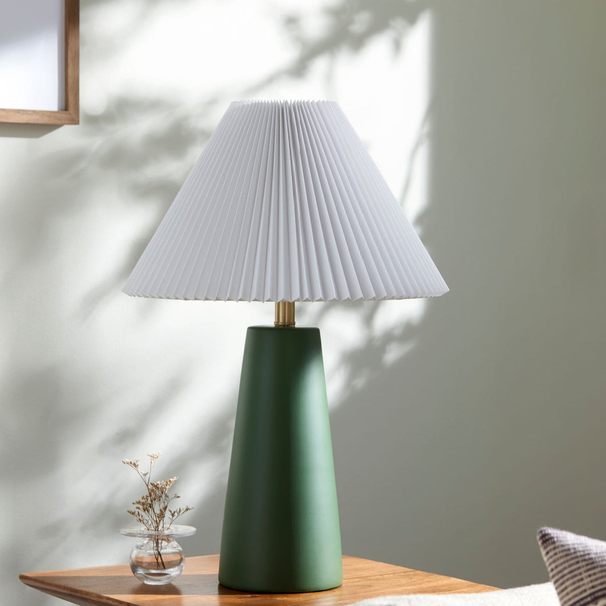 Modern European furniture - Pleated Shade Ceramic Table Lamp - www.oroa.com