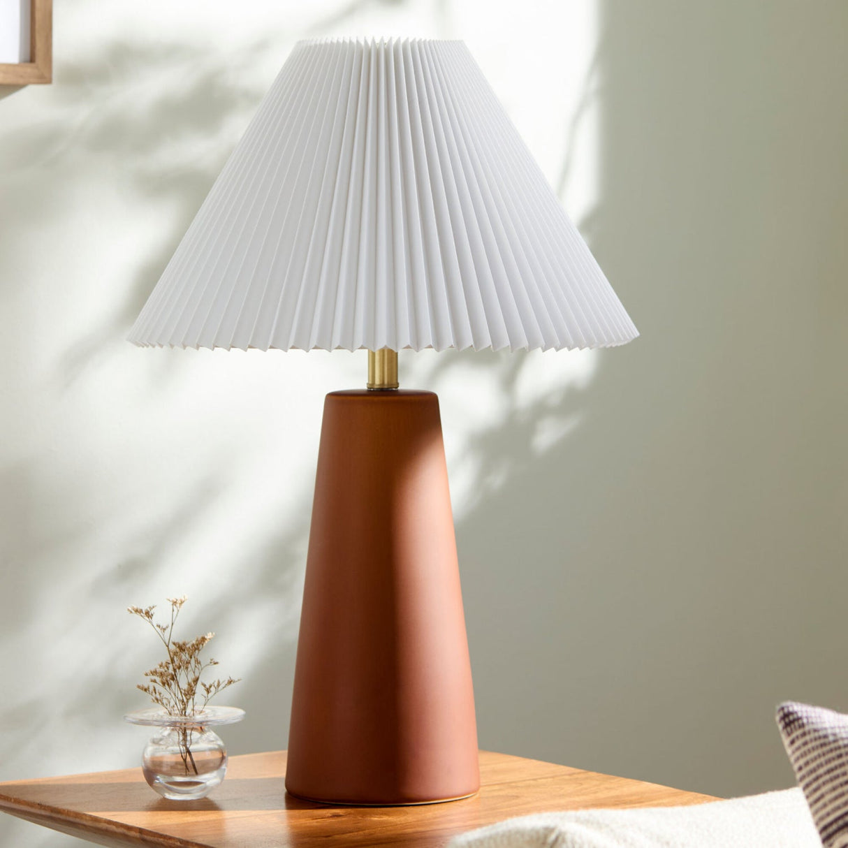 Modern European furniture - Pleated Shade Ceramic Table Lamp - www.oroa.com