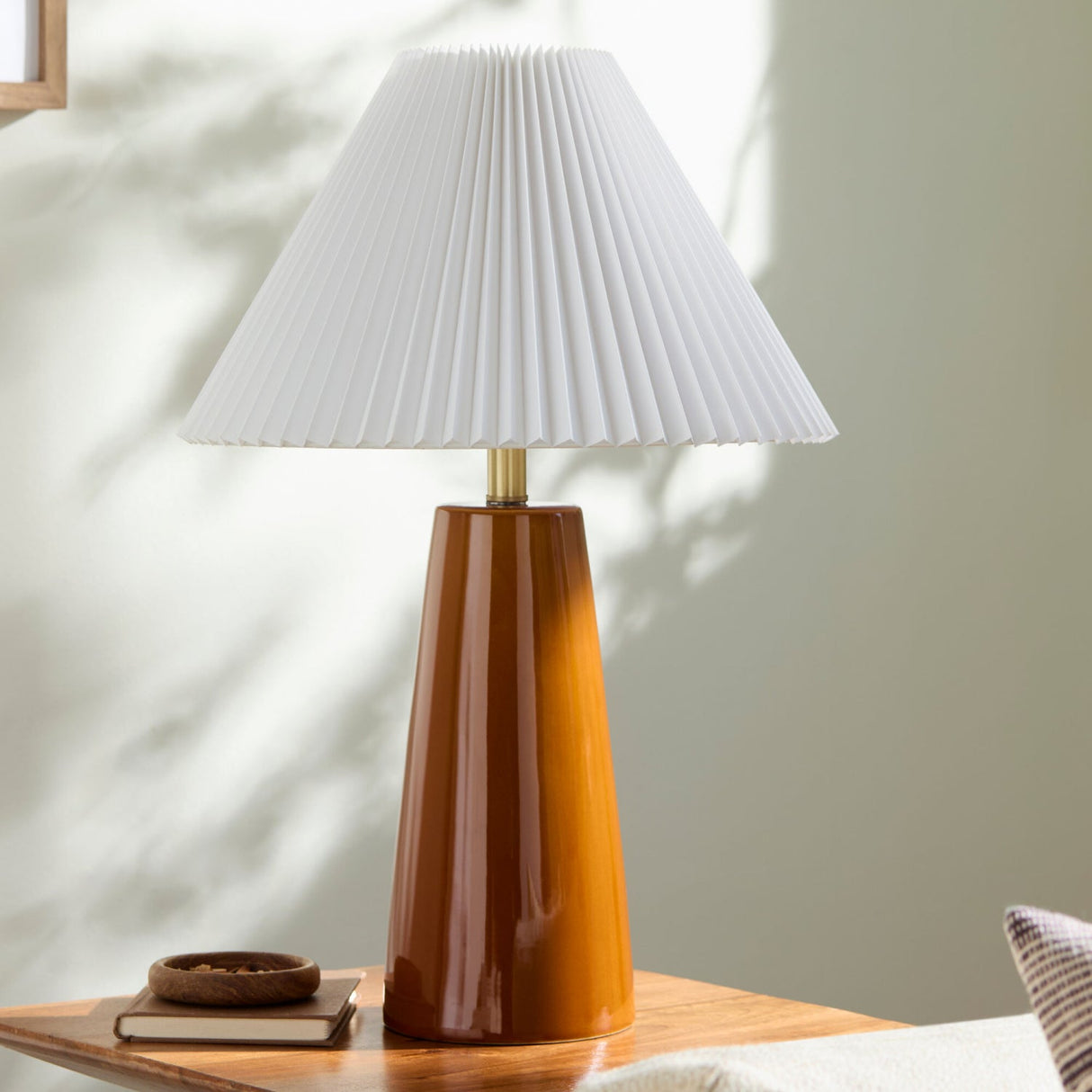 Modern European furniture - Pleated Shade Ceramic Table Lamp - www.oroa.com