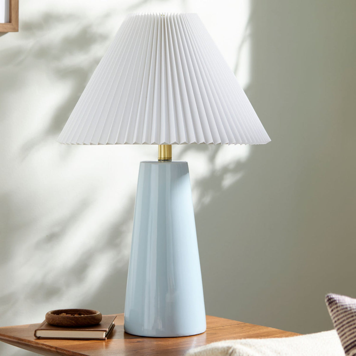 Modern European furniture - Pleated Shade Ceramic Table Lamp - www.oroa.com