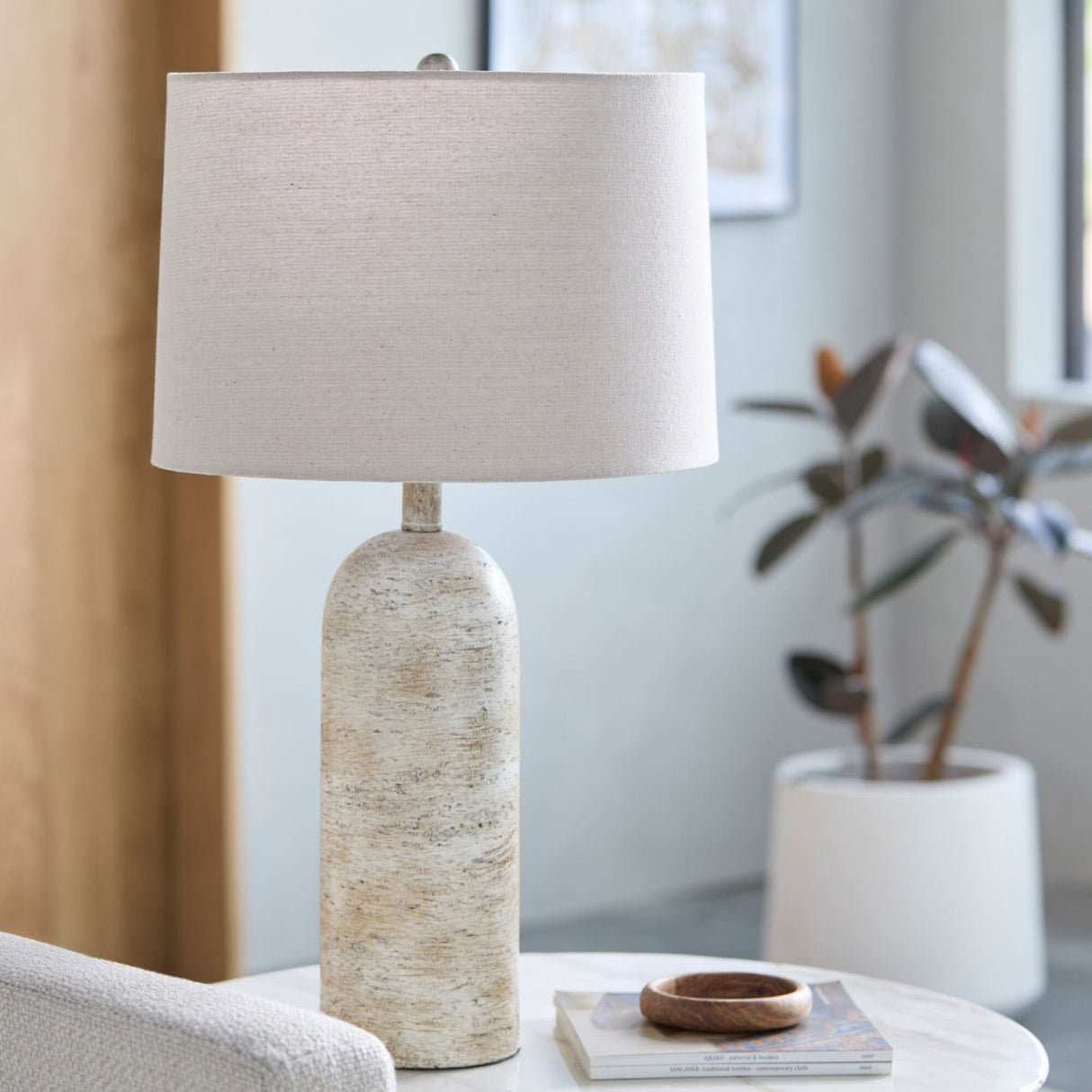 Modern European furniture - Linen Drum Shade Table Lamp - www.oroa.com