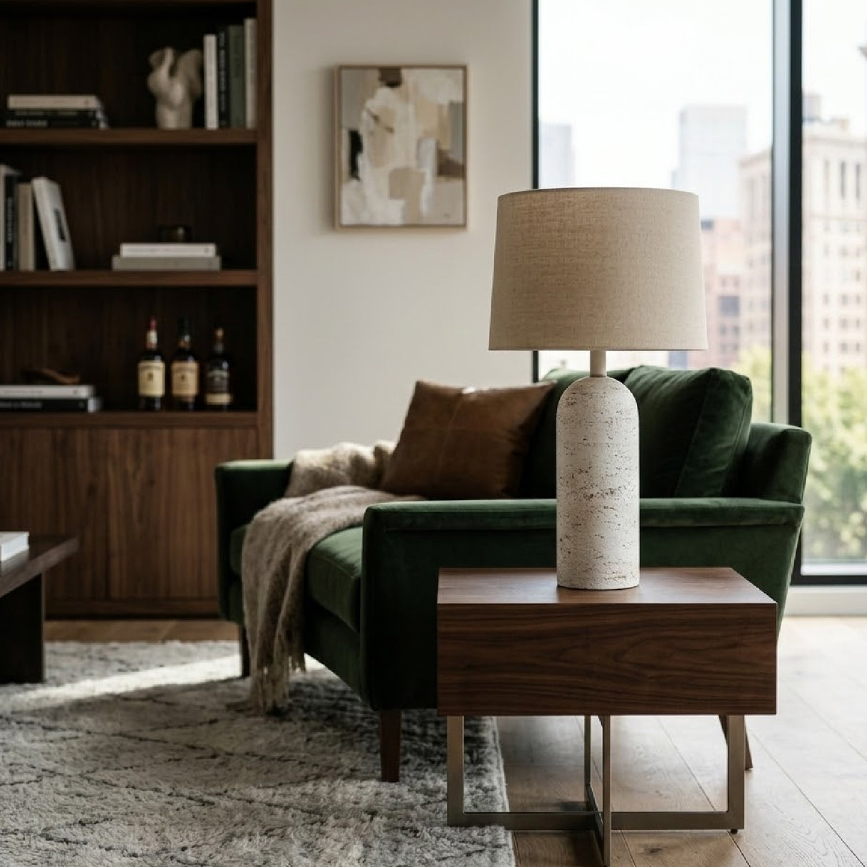 Linen Drum Shade Table Lamp | Oroa.com