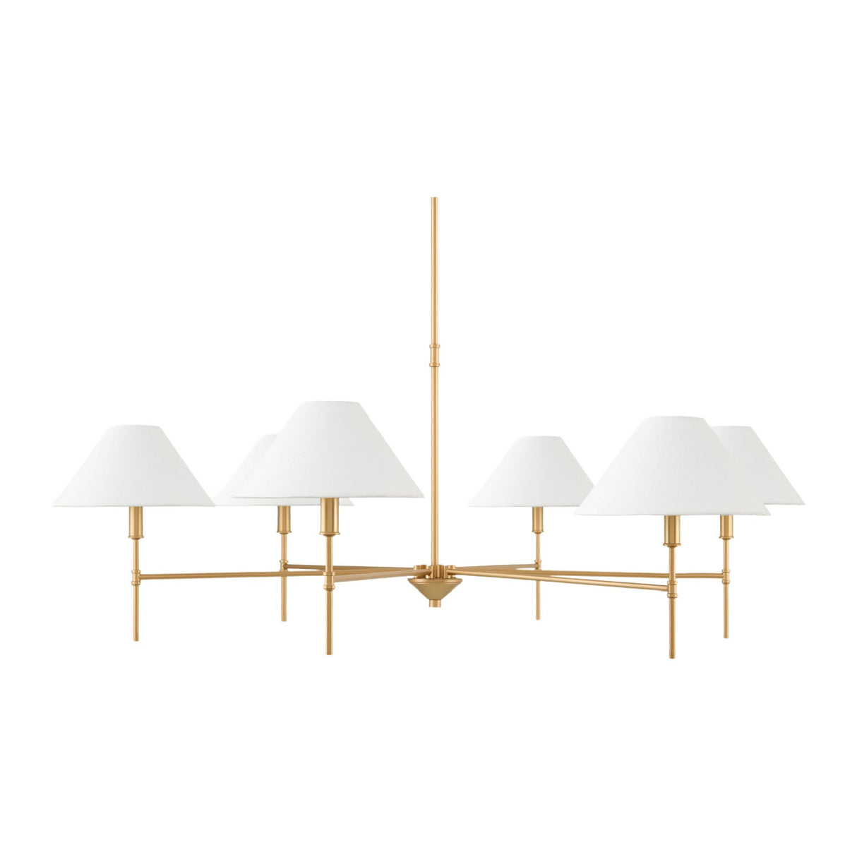 Modern European furniture - White Linen 6-Light Chandelier - www.oroa.com
