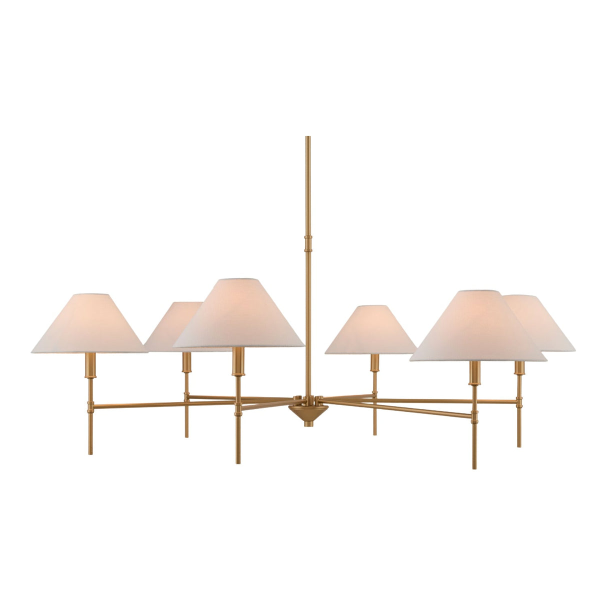 Modern European furniture - White Linen 6-Light Chandelier - www.oroa.com