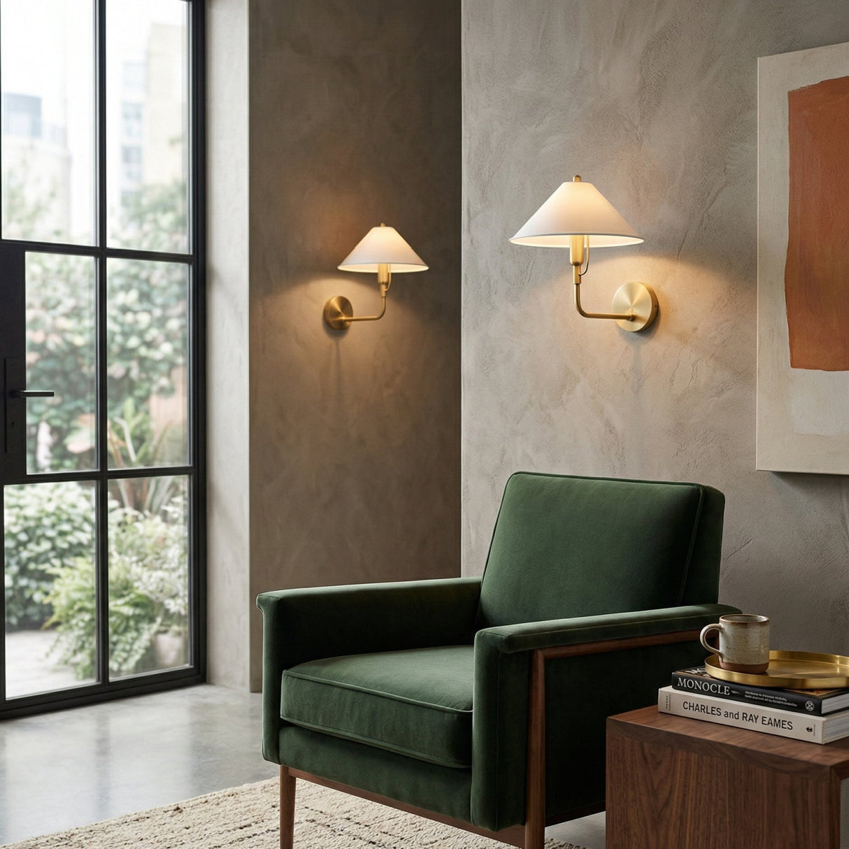 Modern European furniture - Empire White Linen Wall Lamp - www.oroa.com