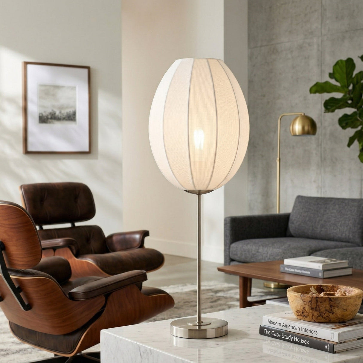 Modern European furniture - Linen Tulip-Inspired Table Lamp - www.oroa.com