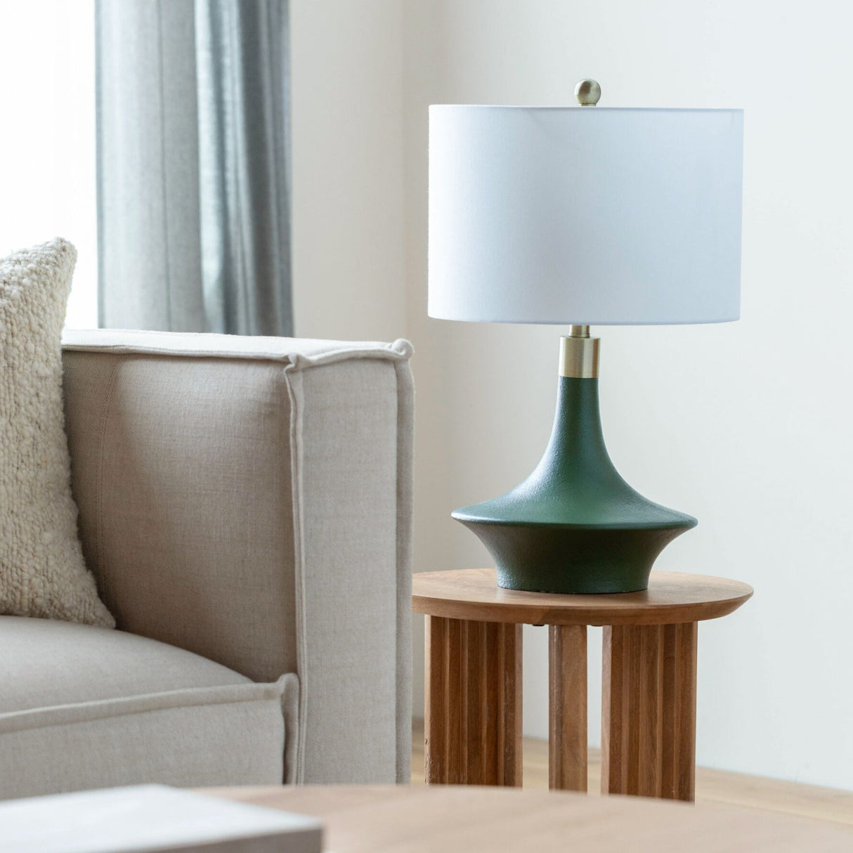 Modern European furniture - Painted Green Accent Table Lamp - www.oroa.com