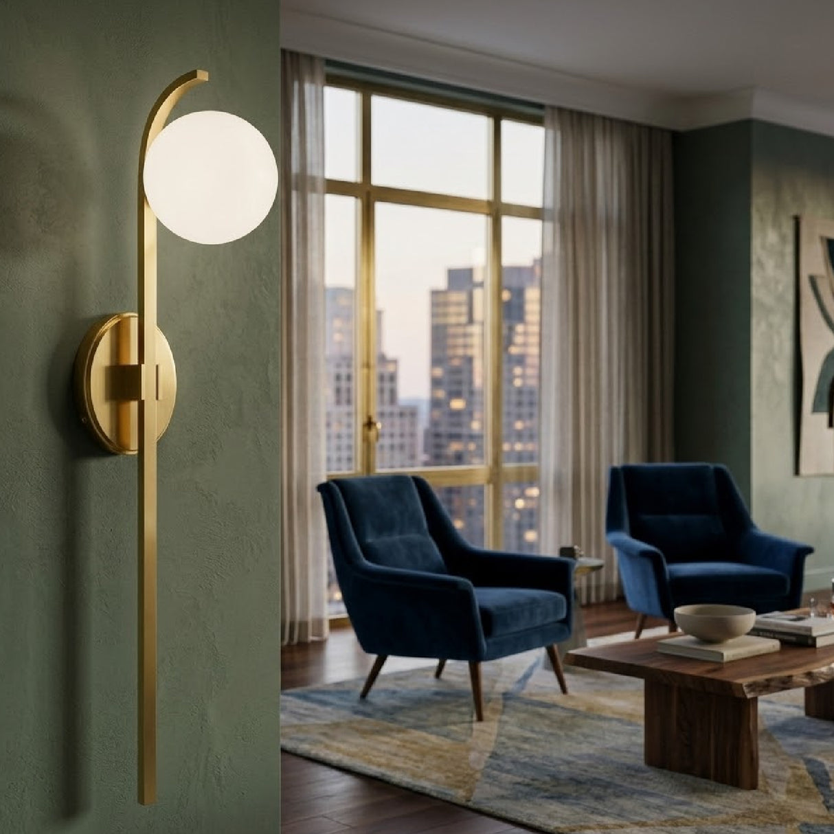 White Glass Sphere Wall Lamp | Oroa.com