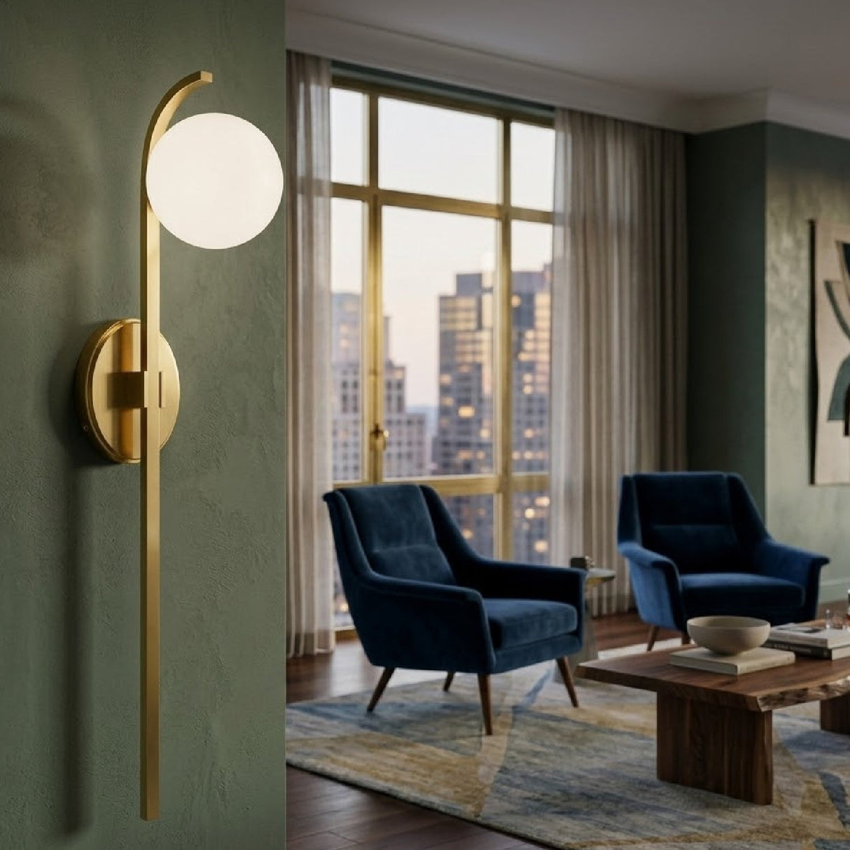 Modern European furniture - White Glass Sphere Wall Lamp - www.oroa.com