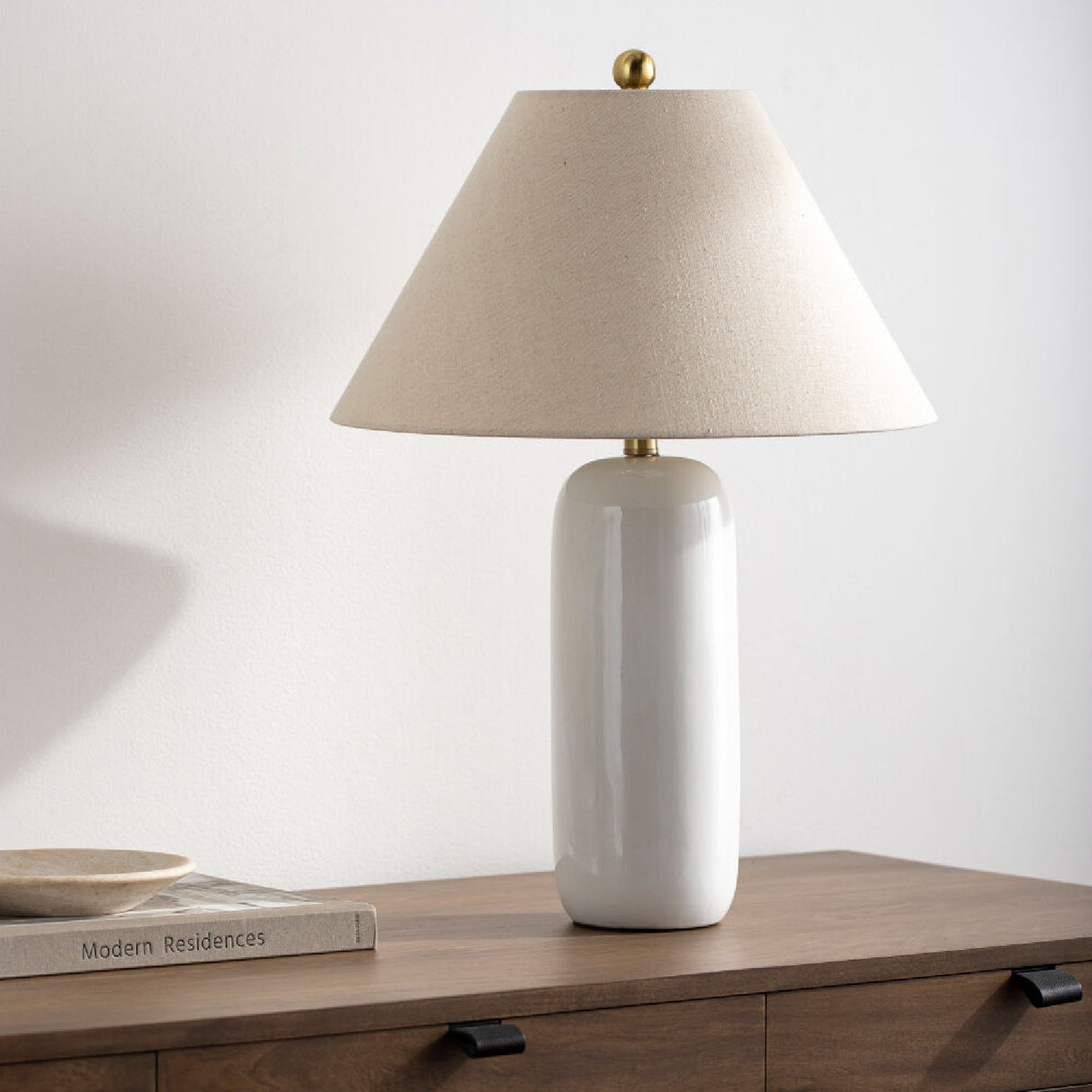 Modern European furniture - White Ceramic Accent Table Lamp - www.oroa.com