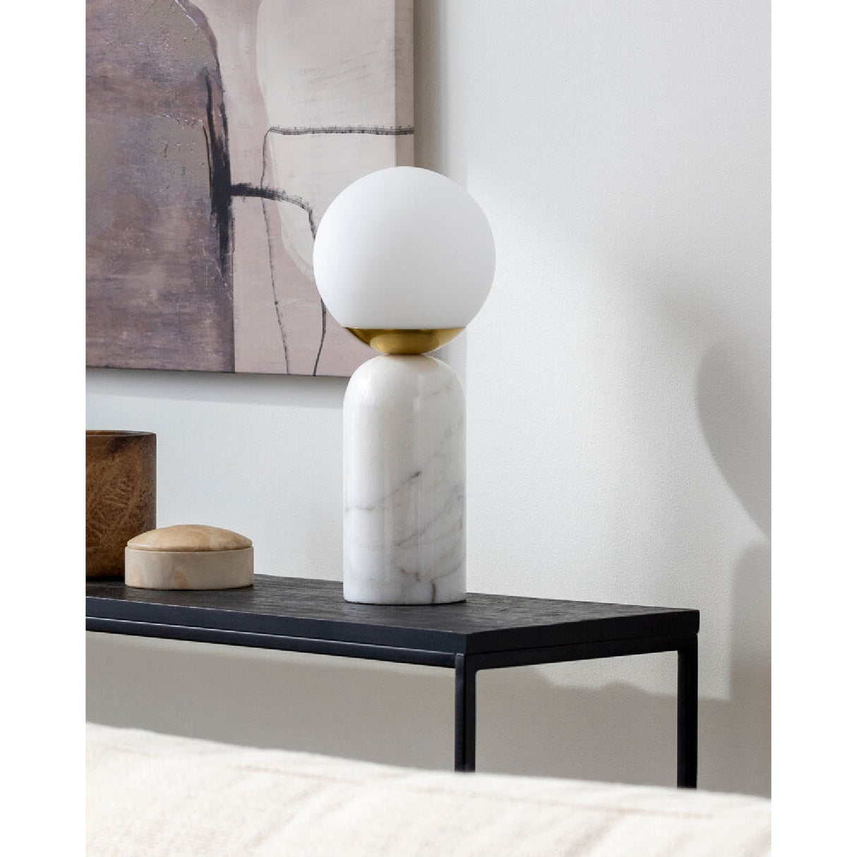 Modern European furniture - Marble White Glass Table Lamp - www.oroa.com