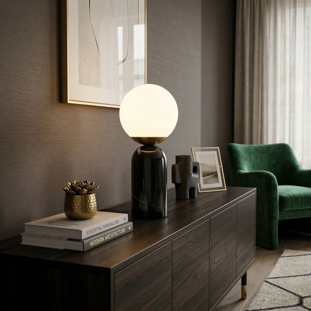 Modern European furniture - Marble White Glass Table Lamp - www.oroa.com