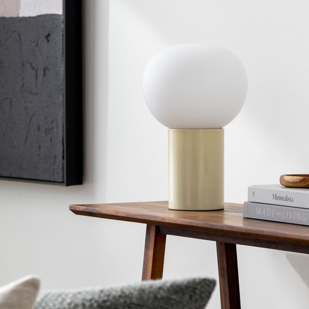 Modern European furniture - Round White Glass Table Lamp - www.oroa.com