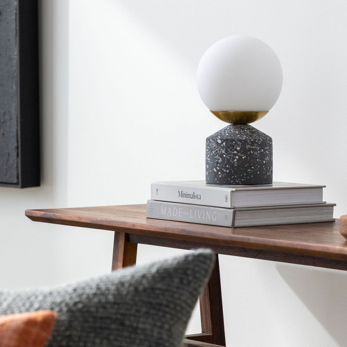 Modern European furniture - Speckled Gray Cement Table Lamp - www.oroa.com