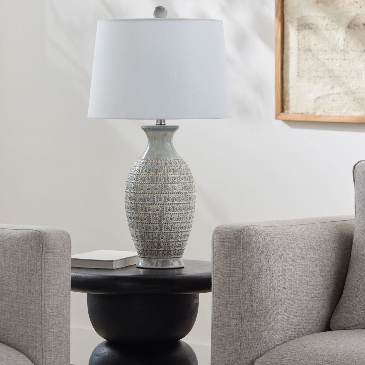 Modern European furniture - Gray Ceramic Accent Table Lamp - www.oroa.com